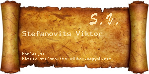 Stefanovits Viktor névjegykártya