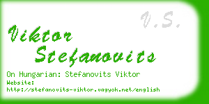 viktor stefanovits business card